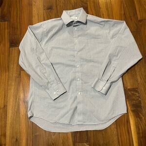 Calvin Klein Men's Slim Fit Gray Dress Shirt 16 34/35 Long Sleeve